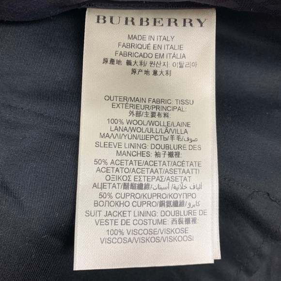 BURBERRY Navy Wool Flat Front Dress Pants - Picture 3 of 4